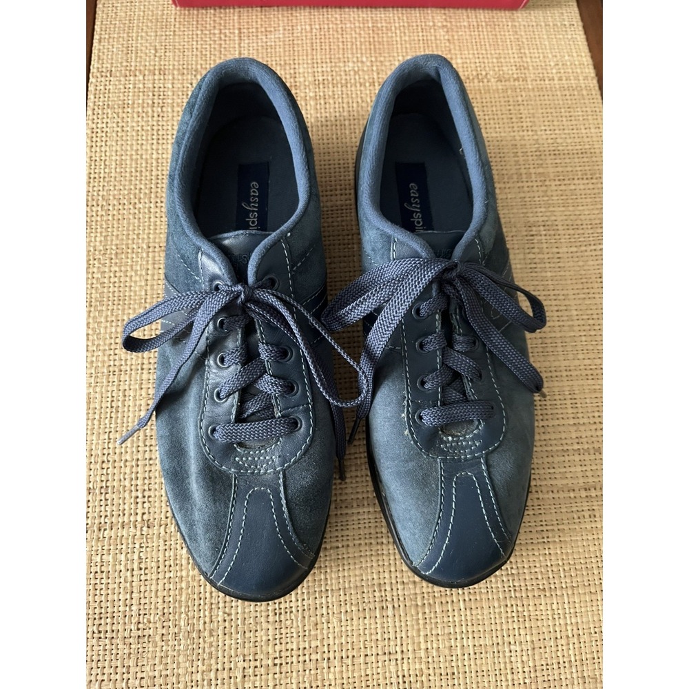 Easy Spirit ESONCUE Comfort Sneaker Blue Teal Leather Women's 8.5 Flat Lace Up